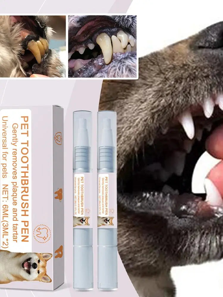 Stylo de nettoyage dentaire pour animaux de compagnie – Haleine fraîche et blanchiment des dents pour chiens et chats