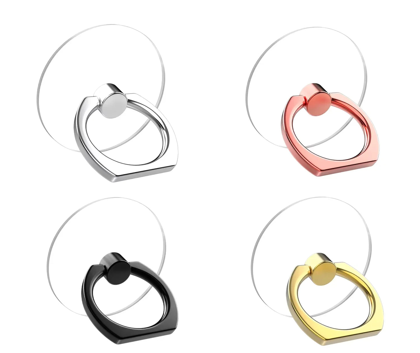Soporte de anillo para teléfono móvil con rotación de 360 grados, transparente