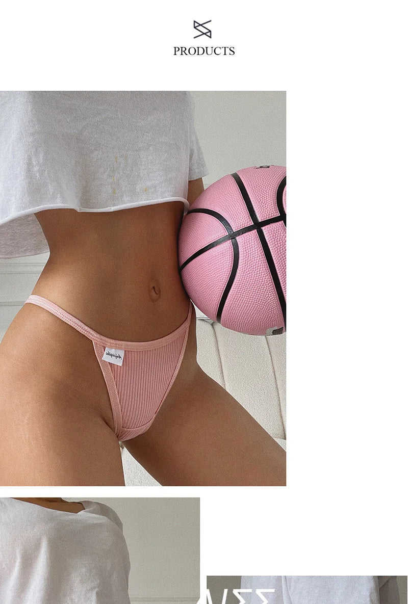 Women's Cotton Sports Thong - Breathable Lingerie