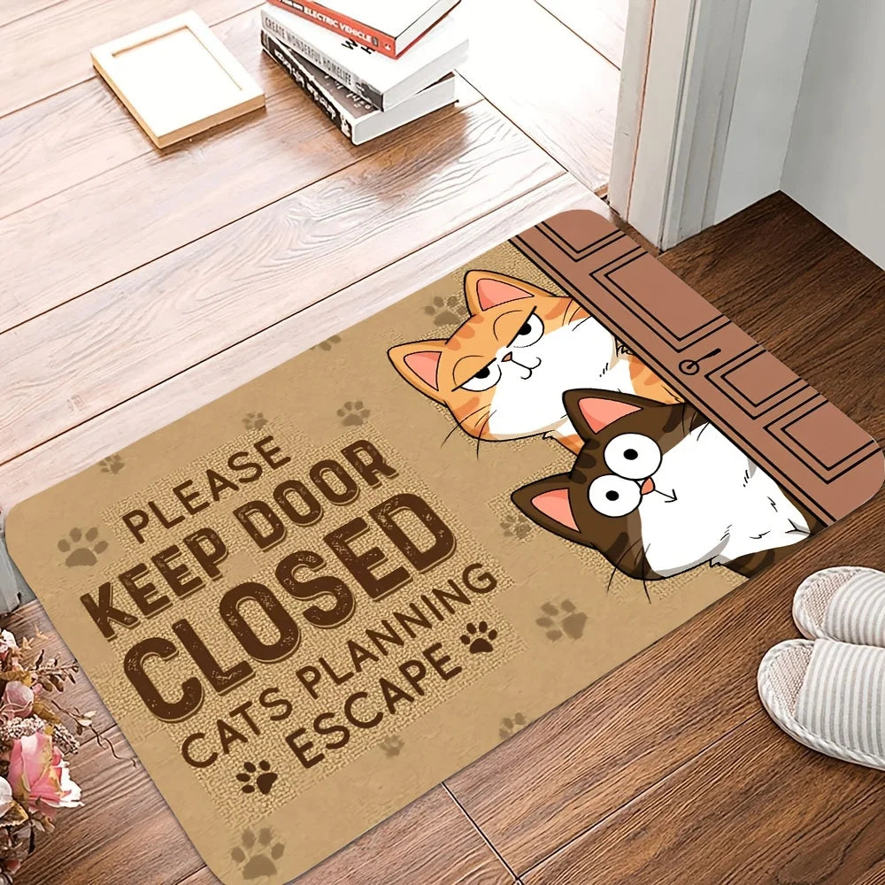 Cute Cartoon Cat & Dog Carpet - Welcome Doormat for Home