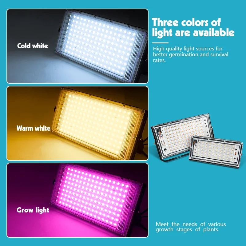 LED Grow Light Floodlight - 220V Indoor Culture Lamp 50W/100W