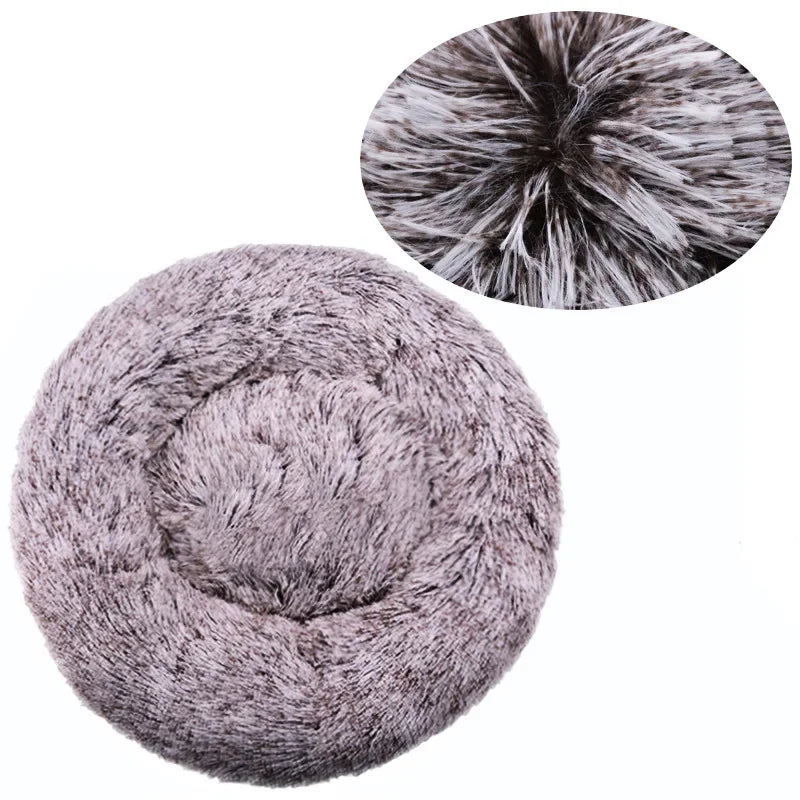 Round Plush Pet Bed - Super Soft for Large Dogs & Cats