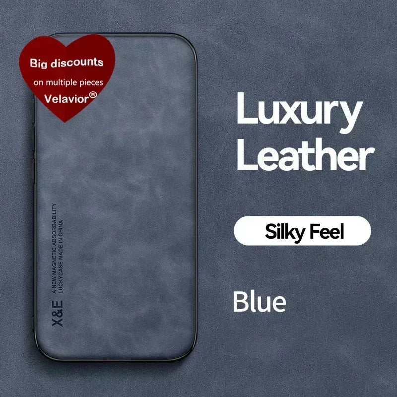 Luxury Leather iPhone Case - Magnetic Car Holder Compatible