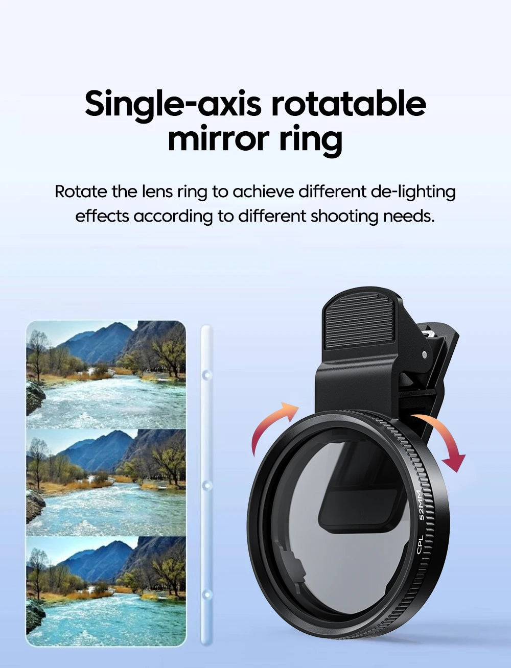 Universal Camera Lens Filter Kit - CPL UV Polarizer for Smartphones