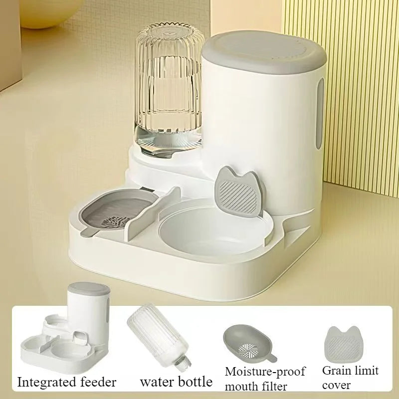 Cat Bowl Automatic Feeder - Integrated Water Dispenser