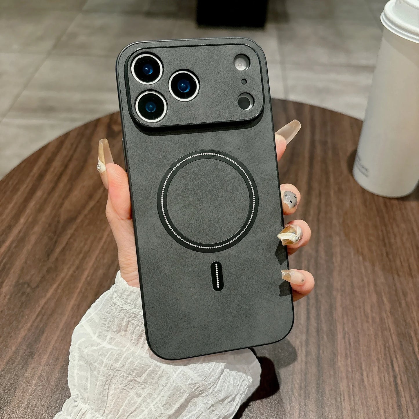 Magnetic Leather iPhone Case - All-Round Camera Protection