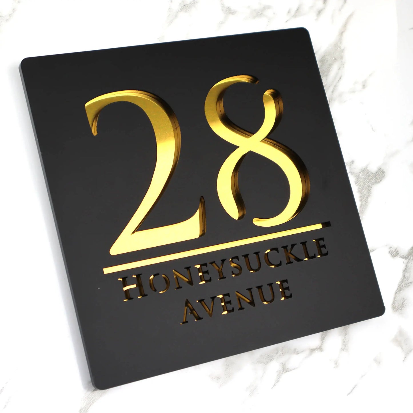 Letrero de acrílico personalizado con números de casa modernos, placa con letras 3D para puerta, dirección, calle, nombre, decoración del hogar