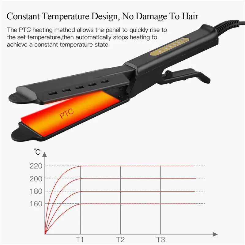 Professional Titanium Hair Straightener - Wide Plate