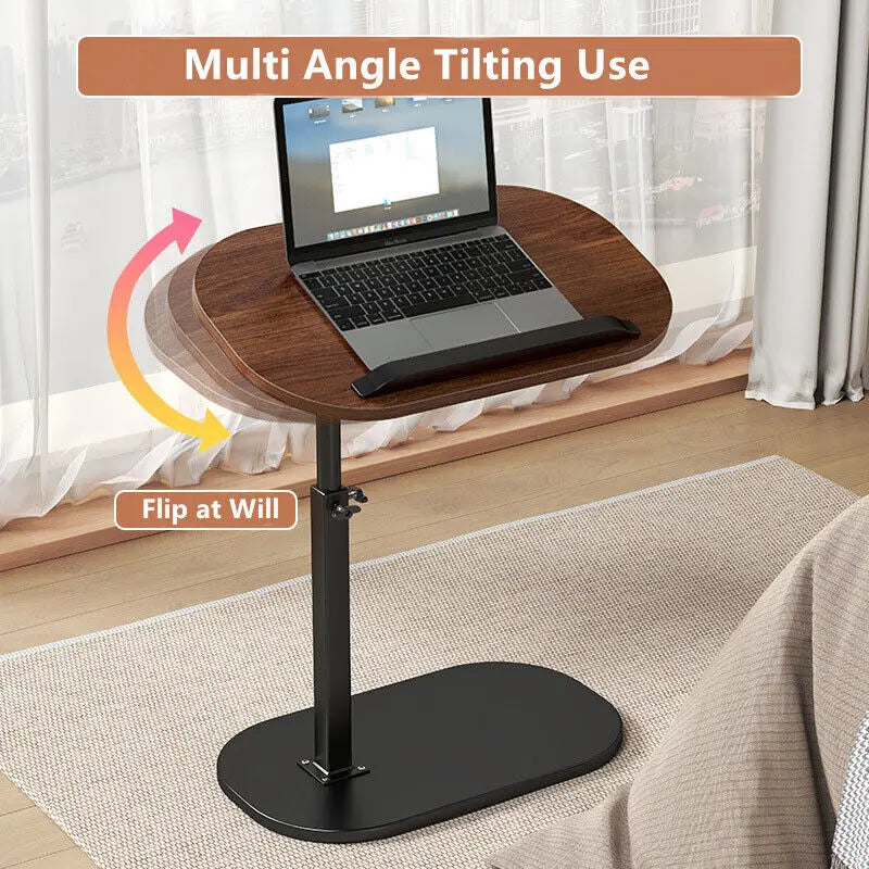 Adjustable C-Shaped Flip Sofa Side Table - Laptop Table