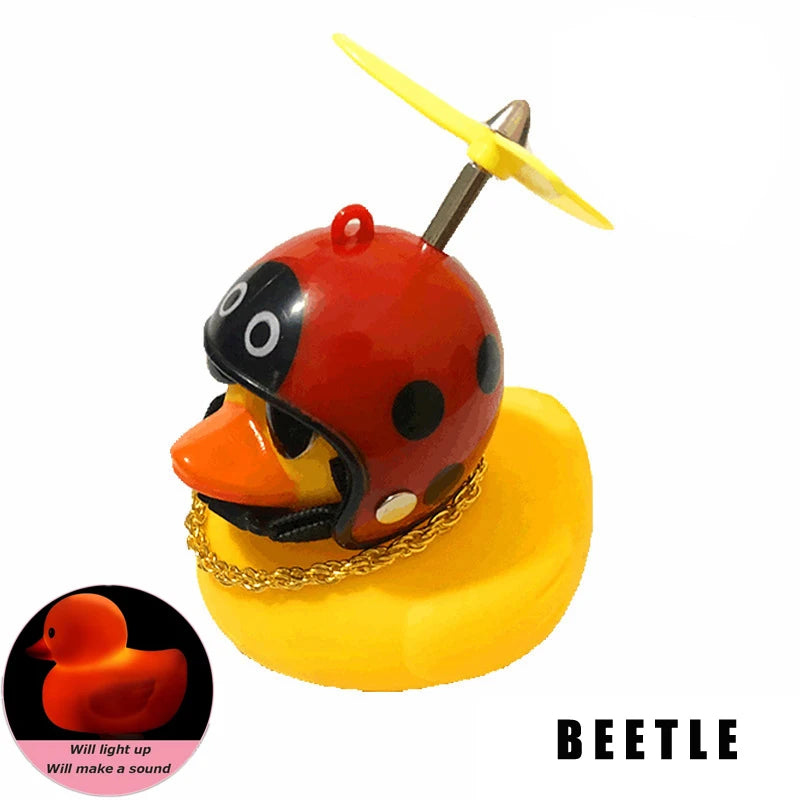Rubber Yellow Duck Bike Bell with Lights - Kids Cute Horn