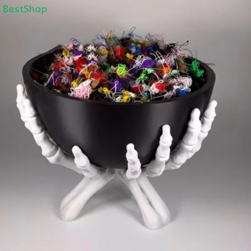Halloween Candy Bowl - Gothic Skeleton Hands Storage Holder