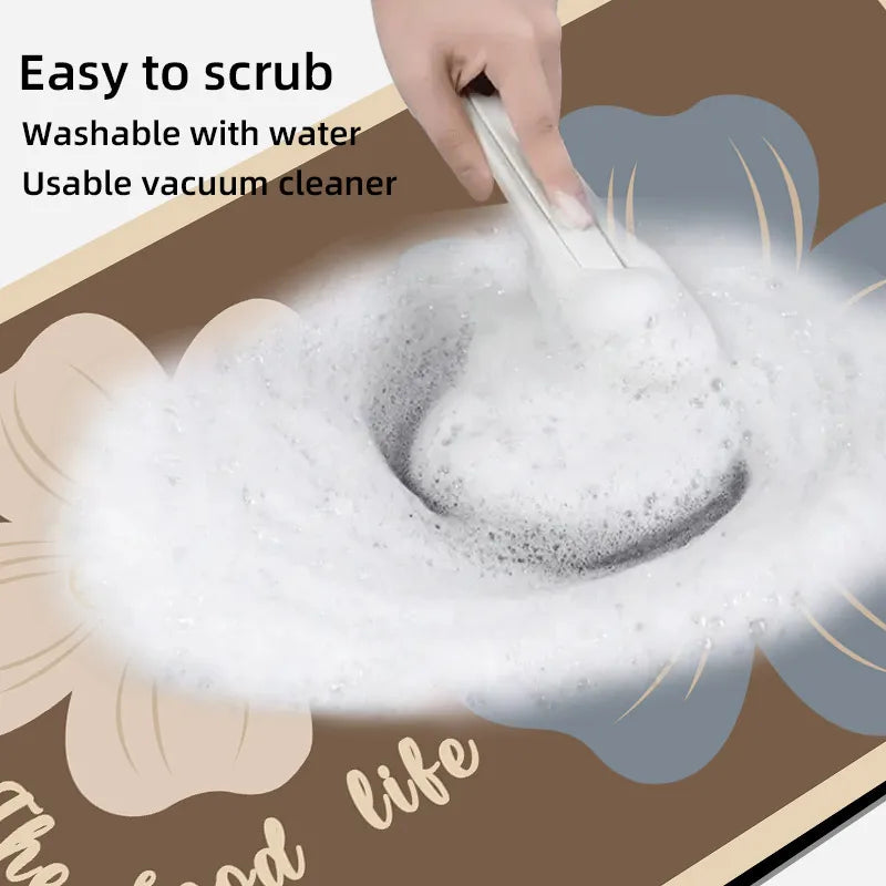 Small Daisy Diatomaceous Earth Mat - Hand Washable Multi-Use - Bascora