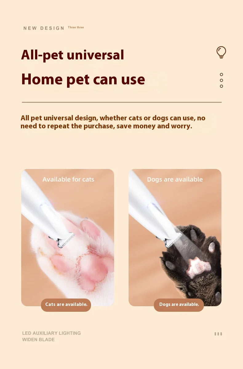 Afeitadora de patas para mascotas - Recortadora de pelos de patas