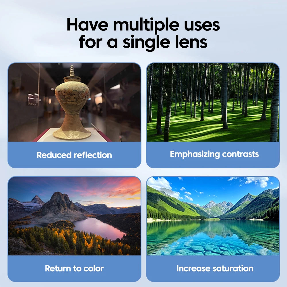 Universal Camera Lens Filter Kit - CPL UV Polarizer for Smartphones