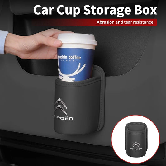 Car Door Water Cup Holder - Premium Leather - Bascora