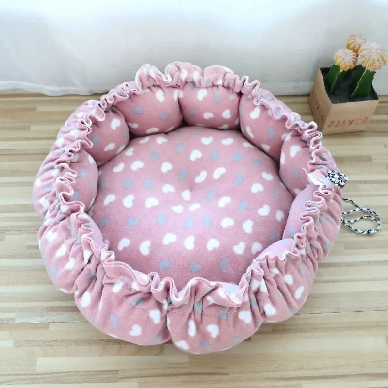 Soft Warm Nest Pet Cushion - Adjustable Drawstring Bed
