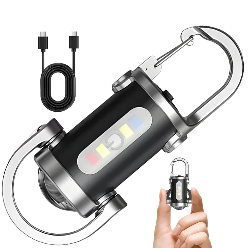 Mini Rechargeable Keychain Flashlight - 800LM EDC COB Work Light