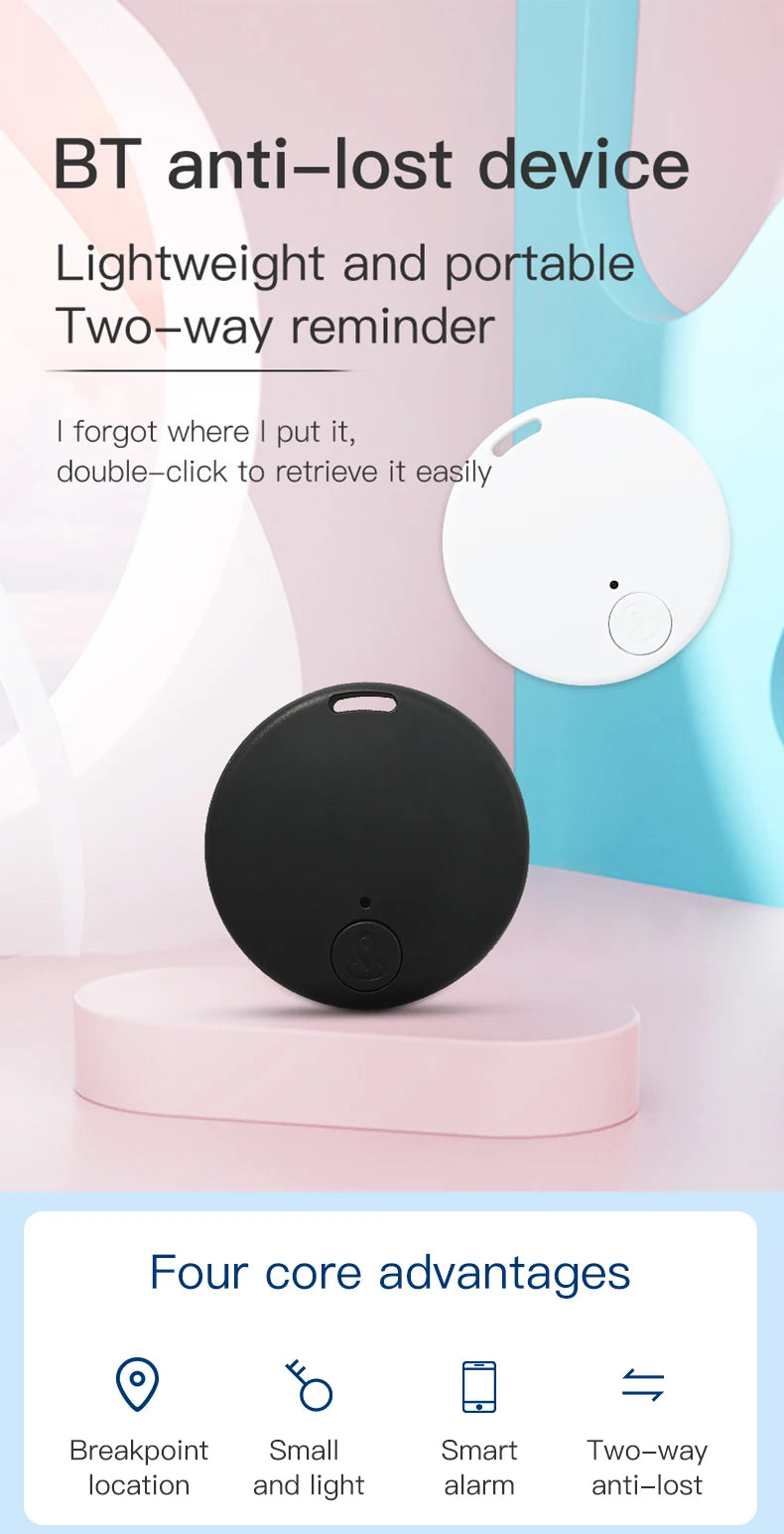 Mini porte-clés avec alarme et localisateur GPS - Étiquette intelligente pour animaux et clés