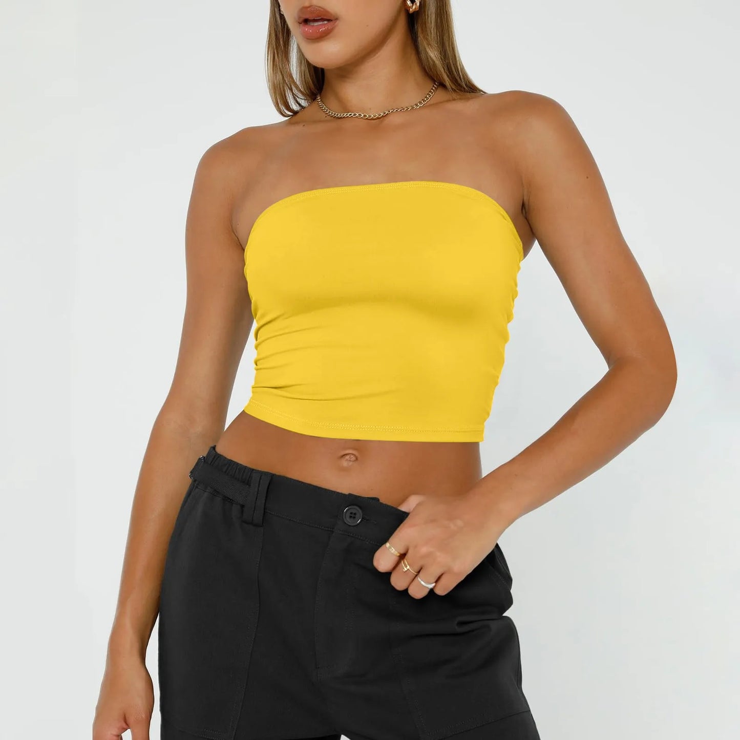 Women's Soft Breathable Bustier - Cotton Spandex Tube Top