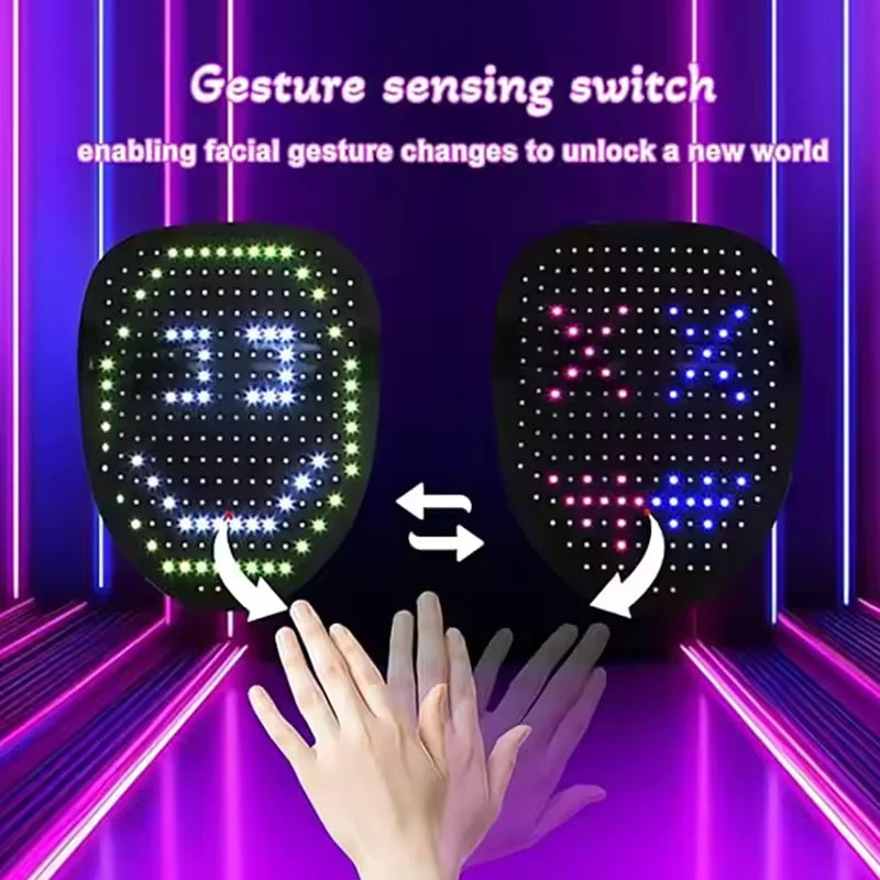 LED Mask with Gesture Sensing - Transforming Halloween Mask