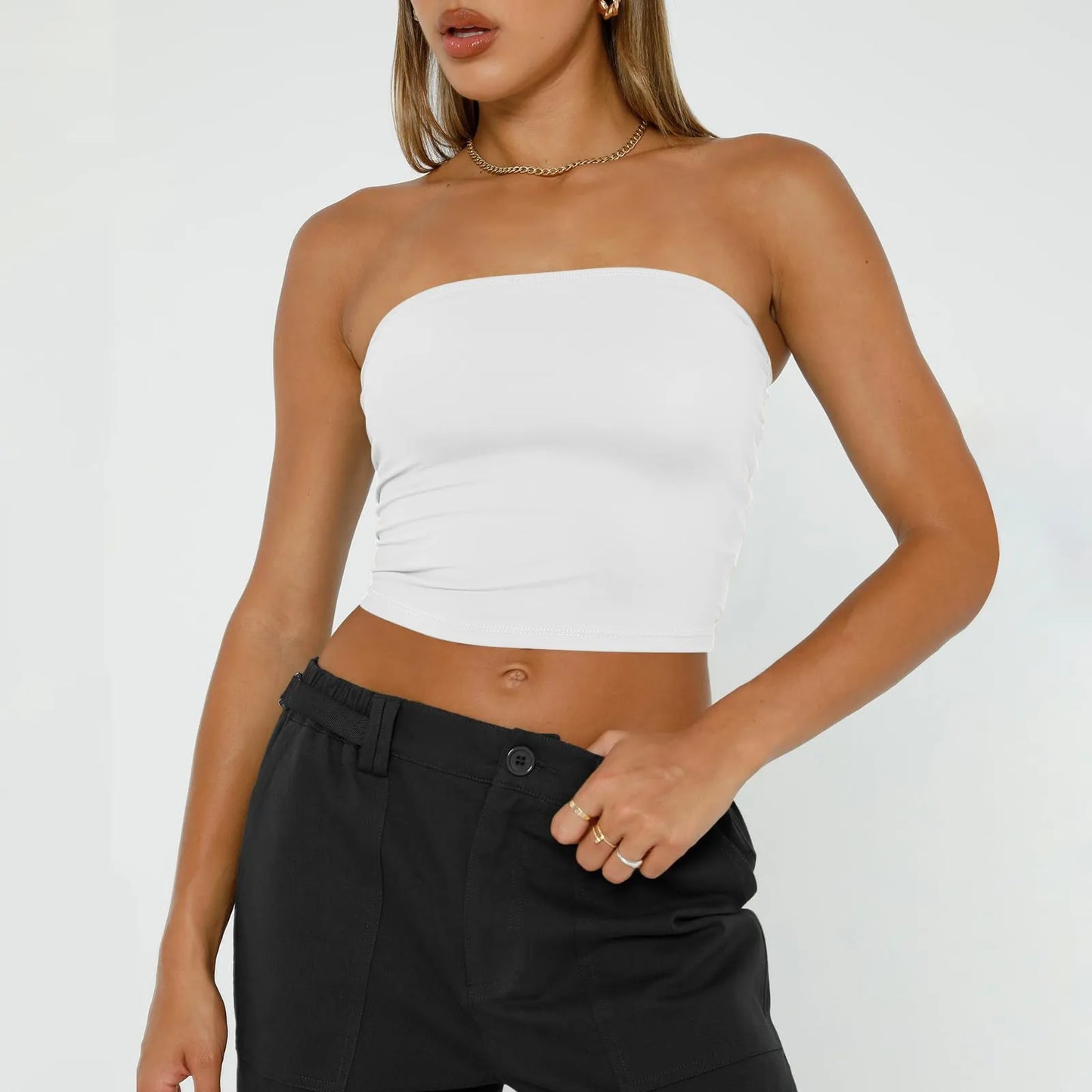 Women's Soft Breathable Bustier - Cotton Spandex Tube Top