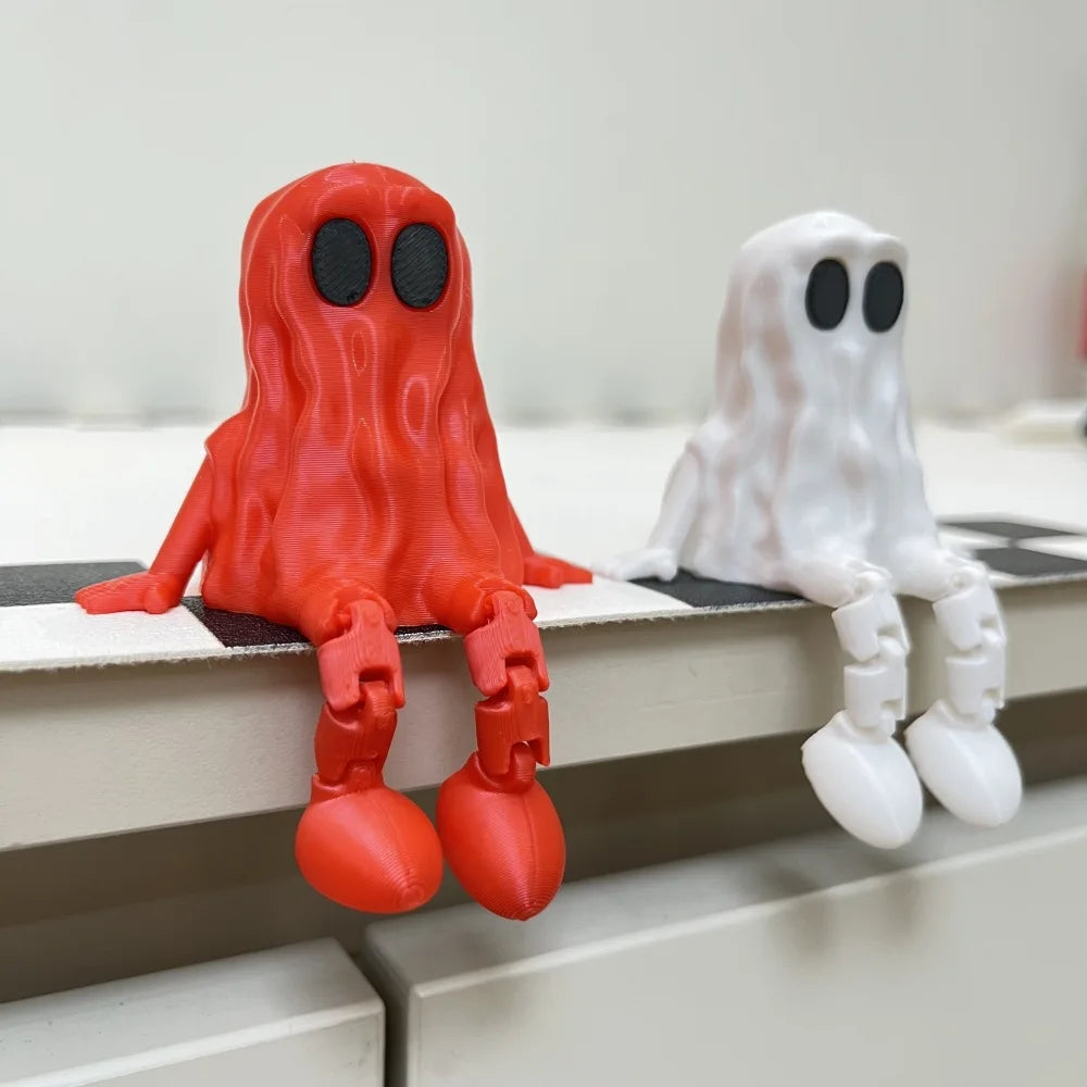 3D Printed Halloween Ghost Ornament - Movable Fidget Toy