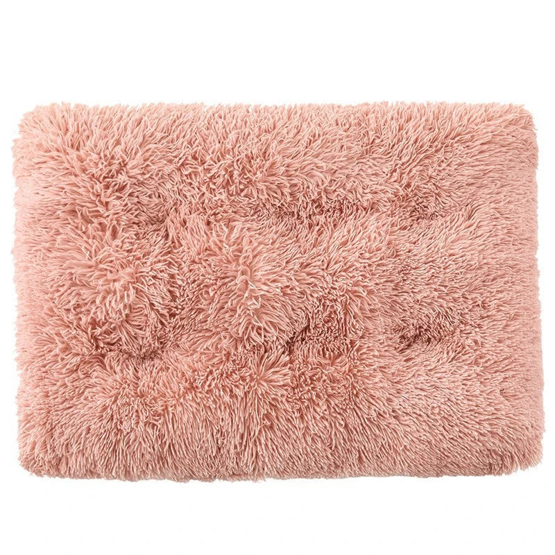 Thick Soft Pet Bed Mat - Square Plush Cushion for Dogs & Cats