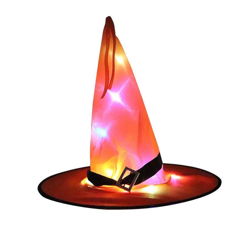LED Halloween Witch Hat - Flashing Light Starry Sky Decoration
