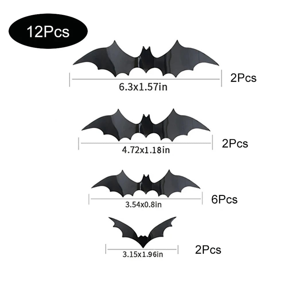 Halloween Bats Decorations - 3D PVC Wall Stickers