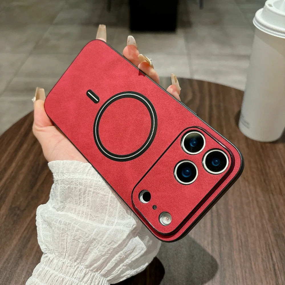 Magnetic Leather iPhone Case - All-Round Camera Protection