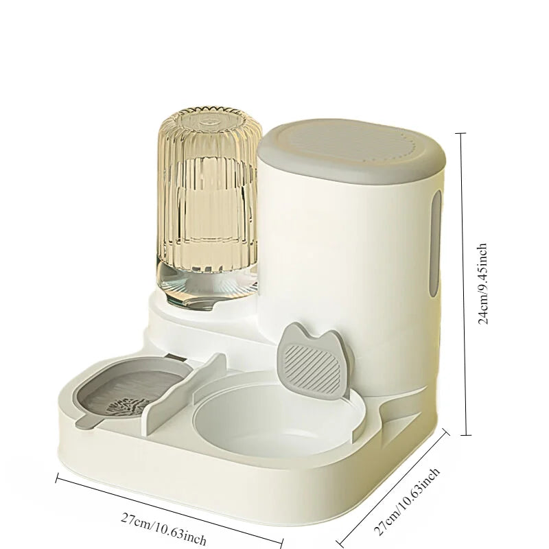 Cat Bowl Automatic Feeder - Integrated Water Dispenser