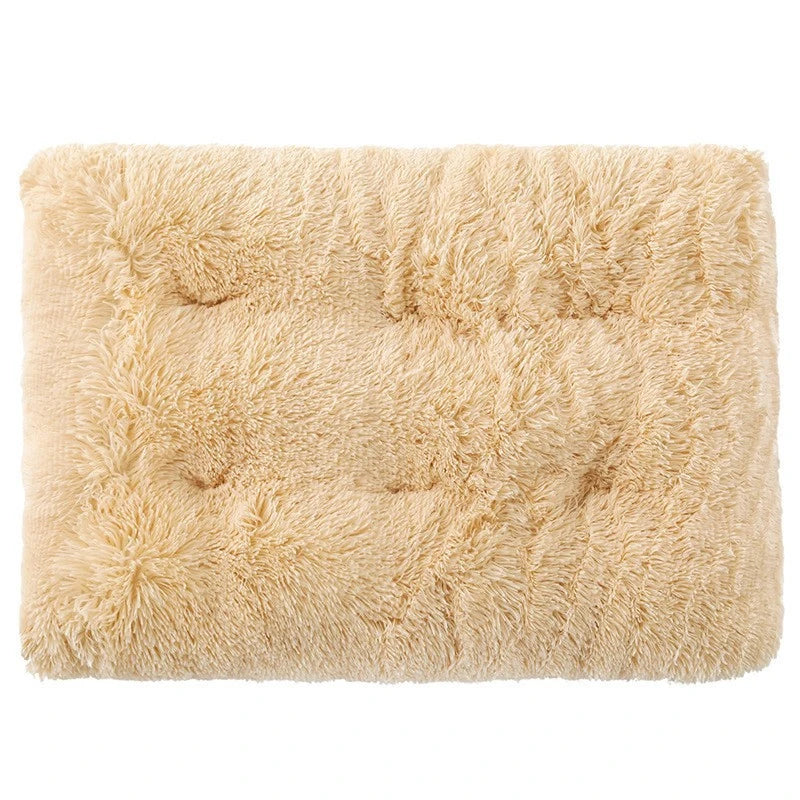 Thick Soft Pet Bed Mat - Square Plush Cushion for Dogs & Cats