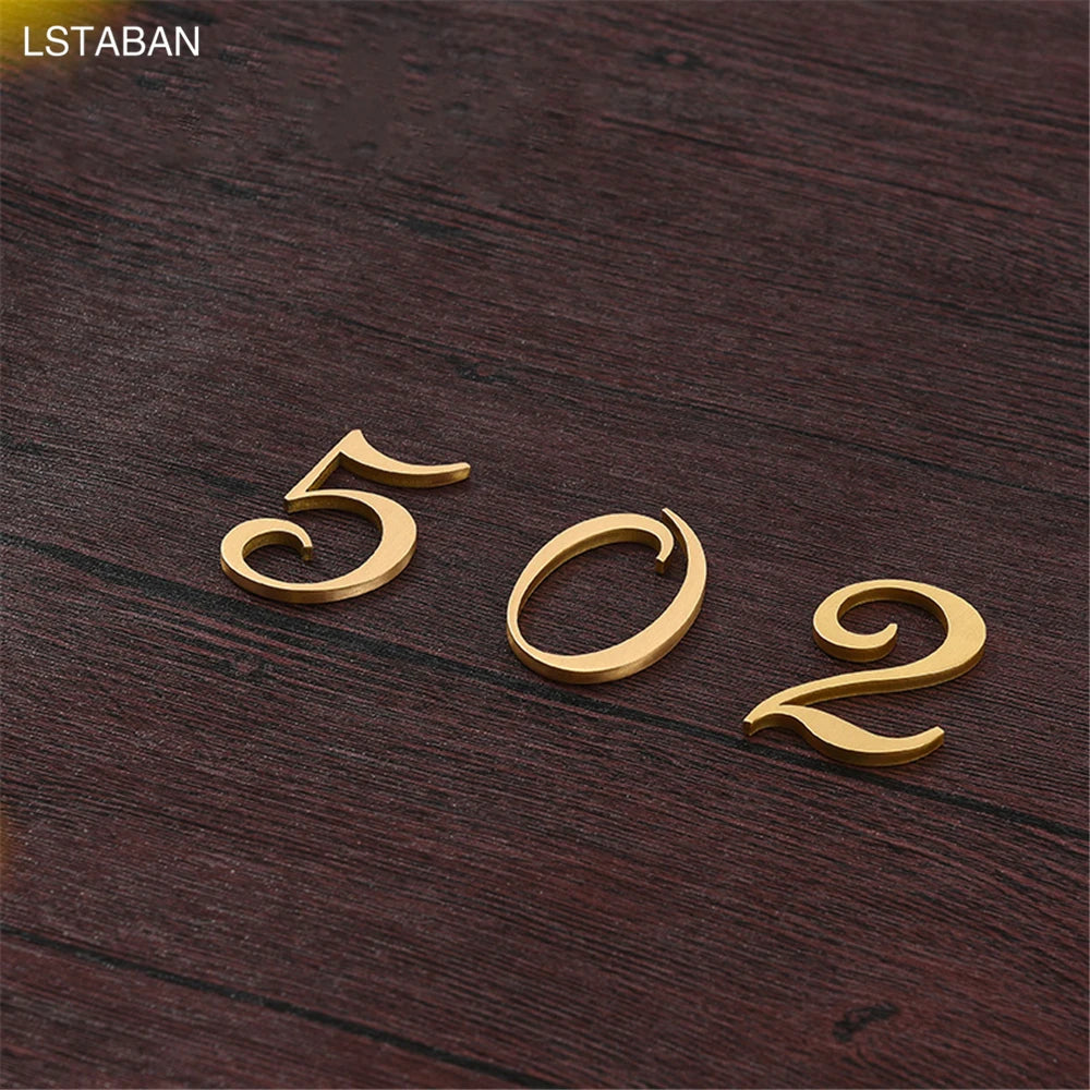 Nordic Retro Brass Address Numbers - Antique Copper House Number Signs