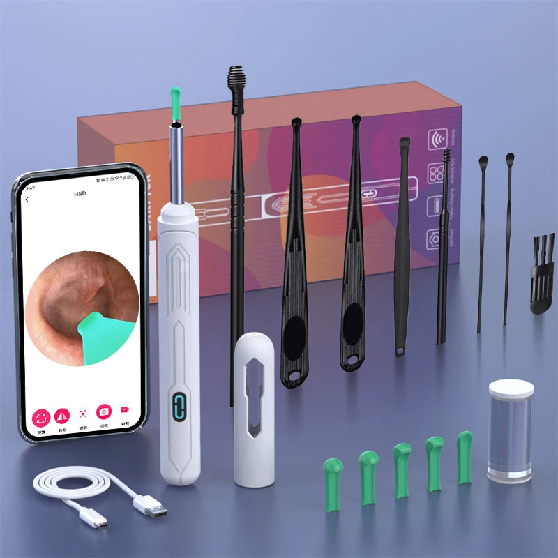 WiFi Ear Cleaner Camera - 6 LED Lights 3.6mm HD Video Otoscope