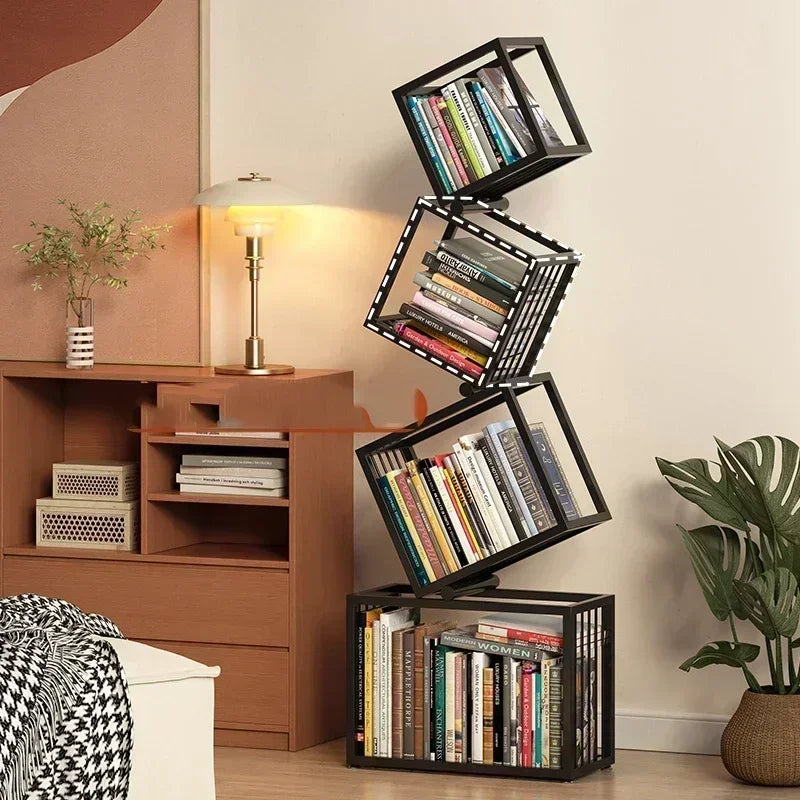 Rotating Cube Bookshelf - Bascora