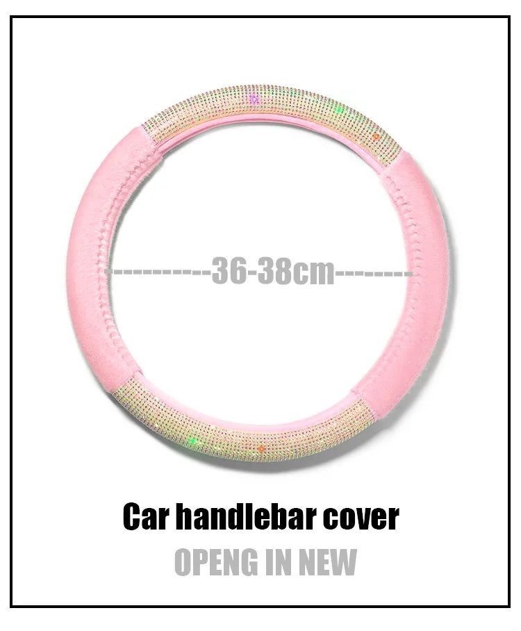 Crystal Diamond Car Seat Covers - Pink Plush Set