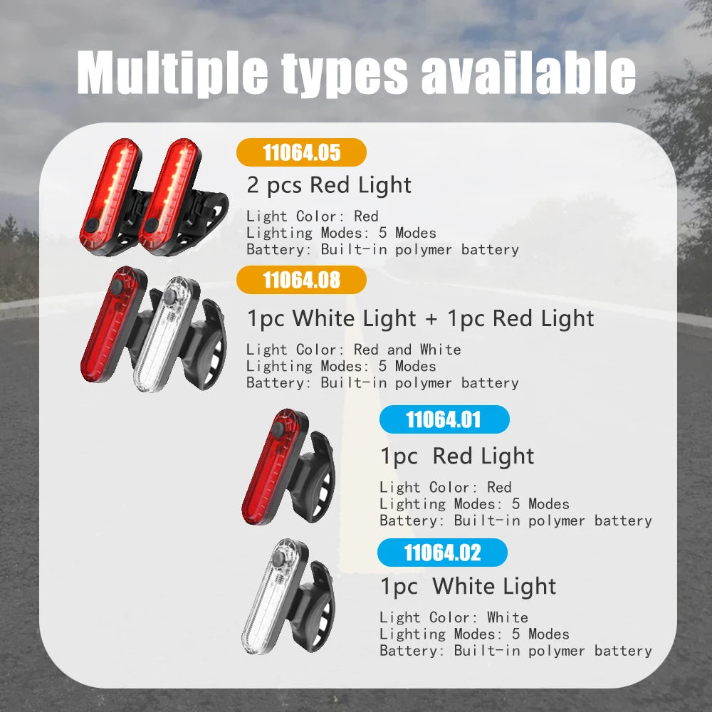 Rear Bike Tail Light - USB Rechargeable Ultra Bright