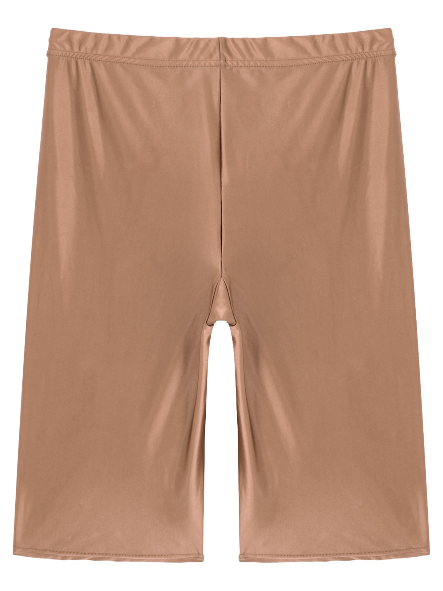 Women's High Waist Swim Shorts - Glossy Athletic Leggings Swimwear
