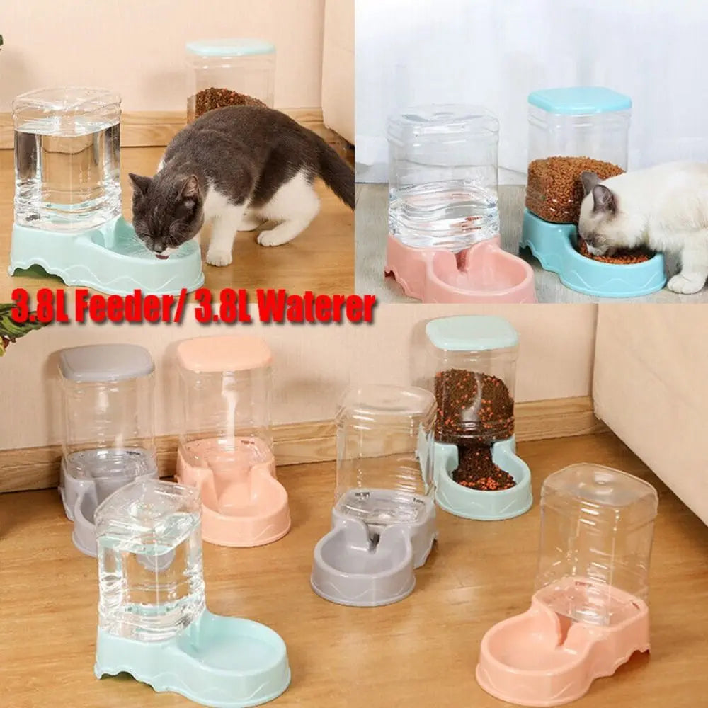 3.8L Automatic Pet Water Fountain - Large Capacity Food & Water Dispenser