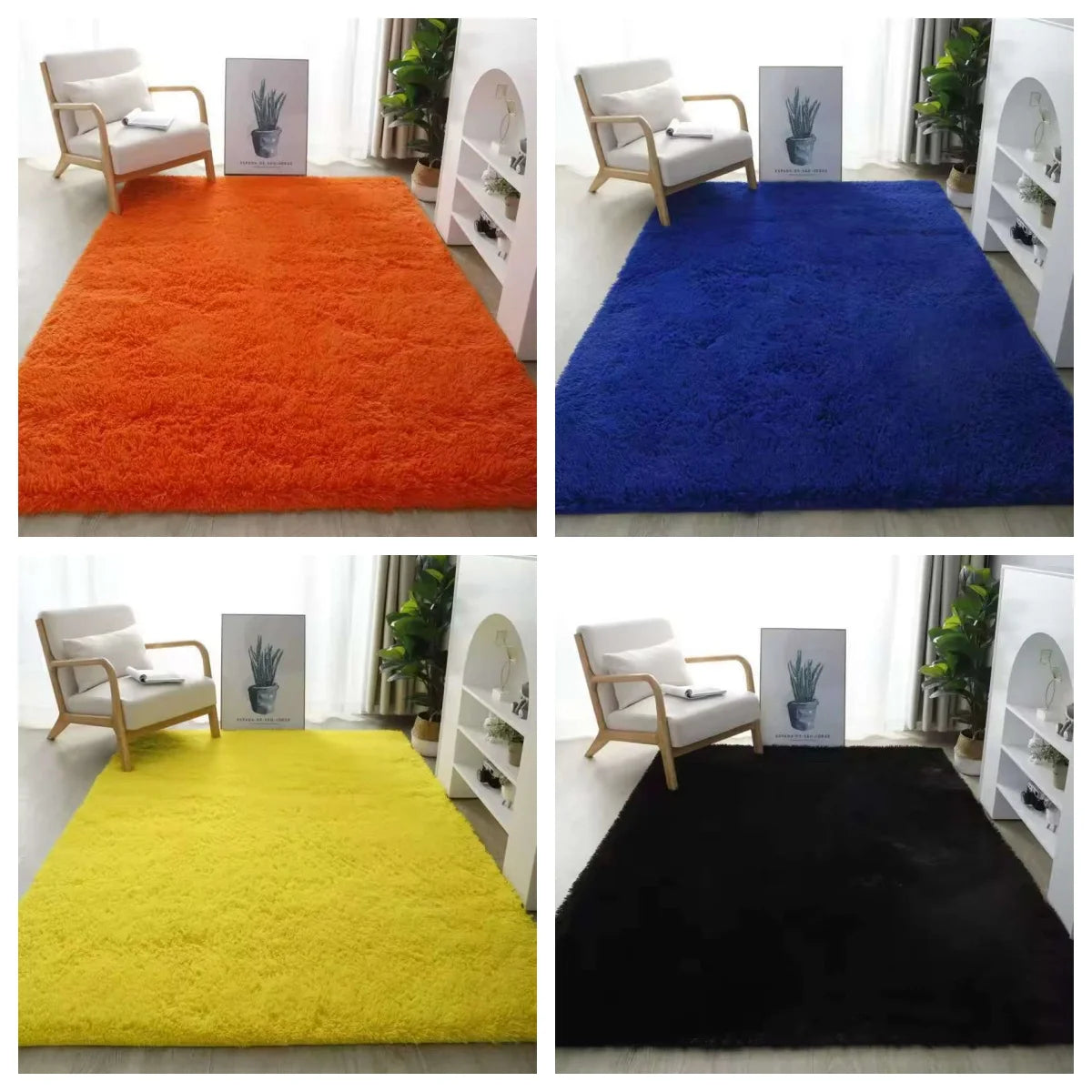 Tie-Dye Fluffy Carpets - Warm Plush Floor Mats for Kids