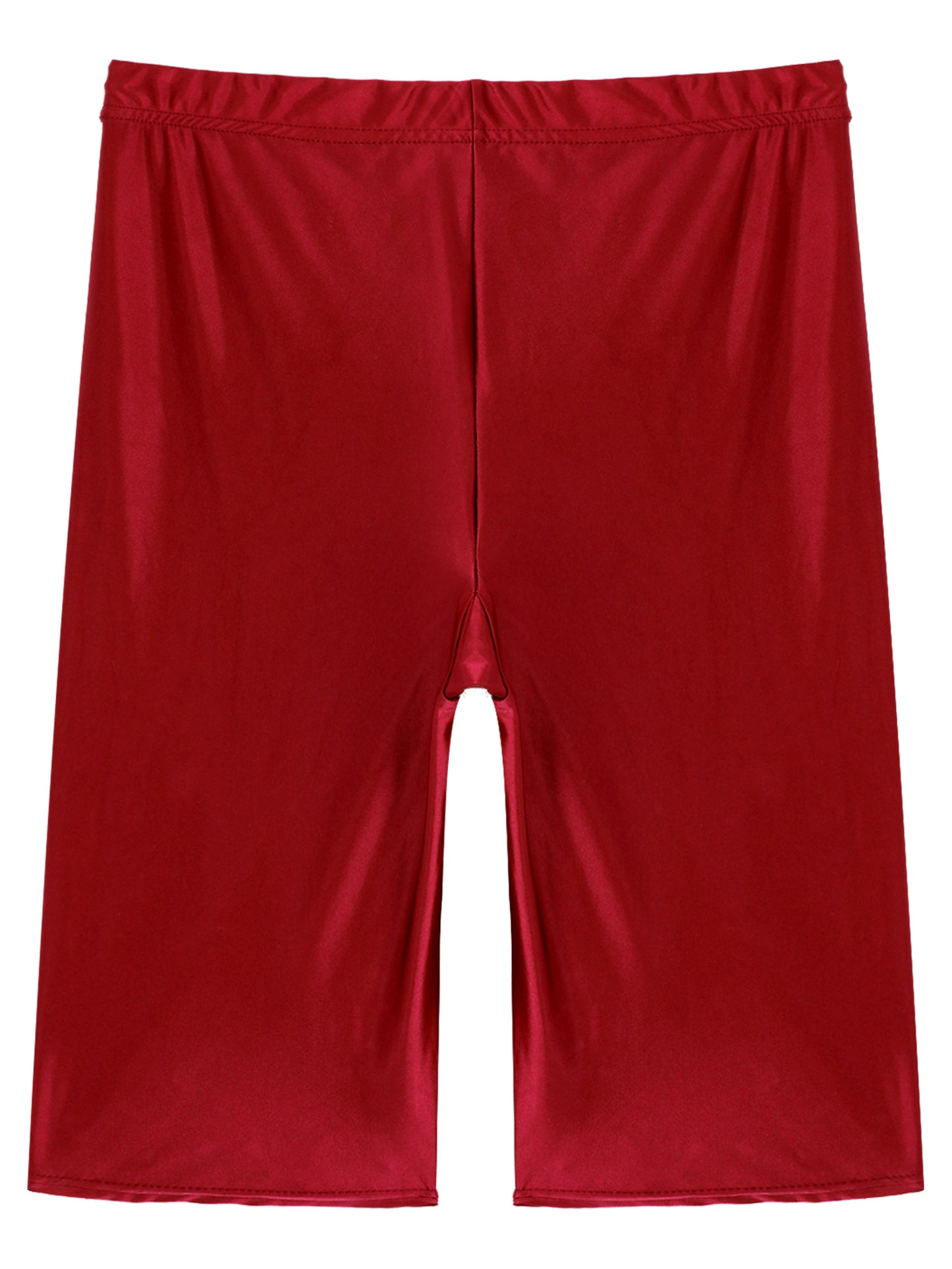 Women's High Waist Swim Shorts - Glossy Athletic Leggings Swimwear
