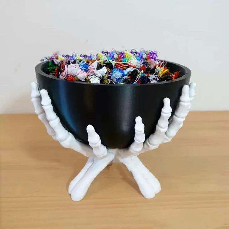 Halloween Candy Bowl - Gothic Skeleton Hands Storage Holder