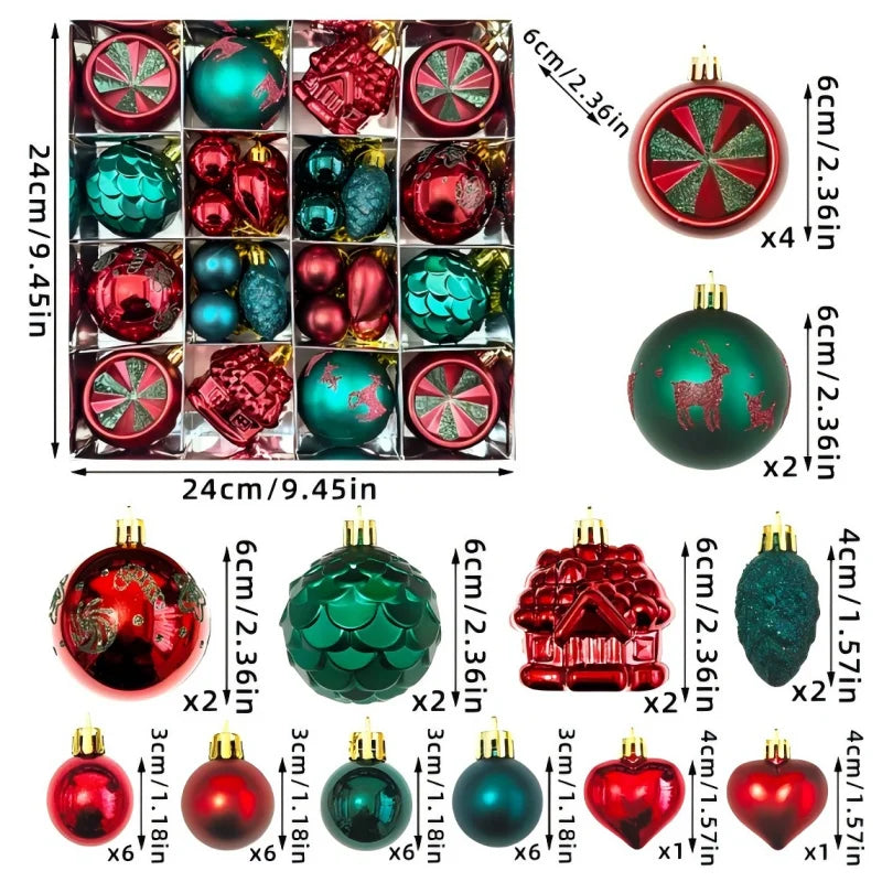 Christmas Ball Ornaments - Multicolor Electroplating Pendant Set