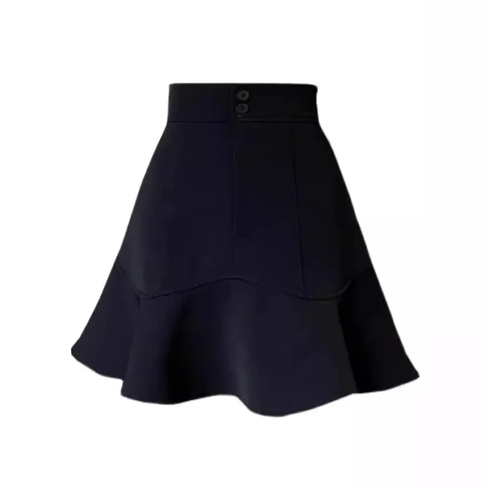 High-Waisted Mini Dress - Lotus Edge A-Line Spring