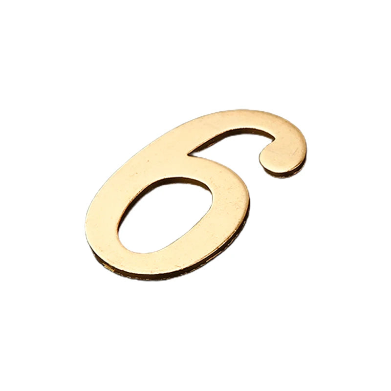 Golden Metal Door Numbers with Magnets - 7x4cm Address Labels