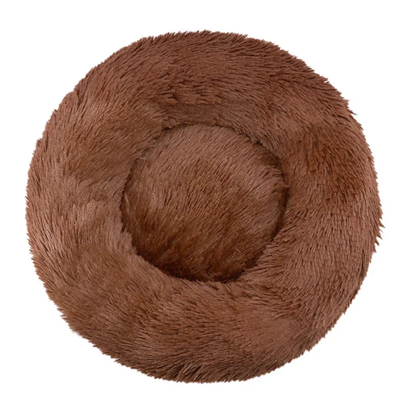 Round Plush Pet Bed - Super Soft for Large Dogs & Cats