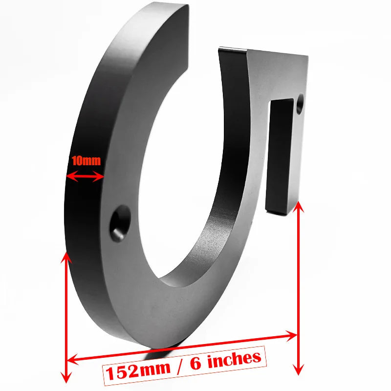 Large Floating House Numbers 6" - Black Acrylic Address Signs