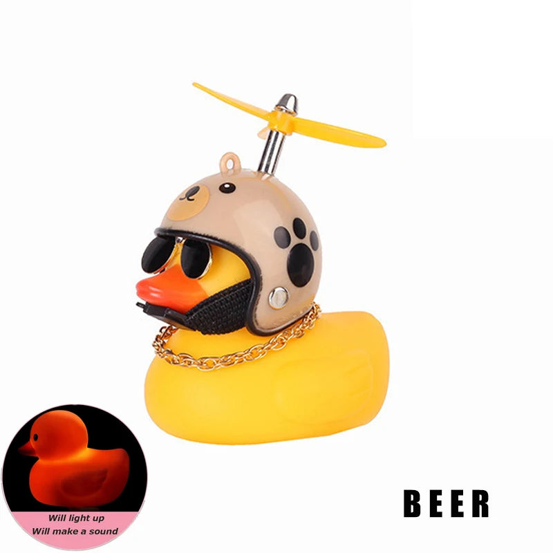Rubber Yellow Duck Bike Bell with Lights - Kids Cute Horn