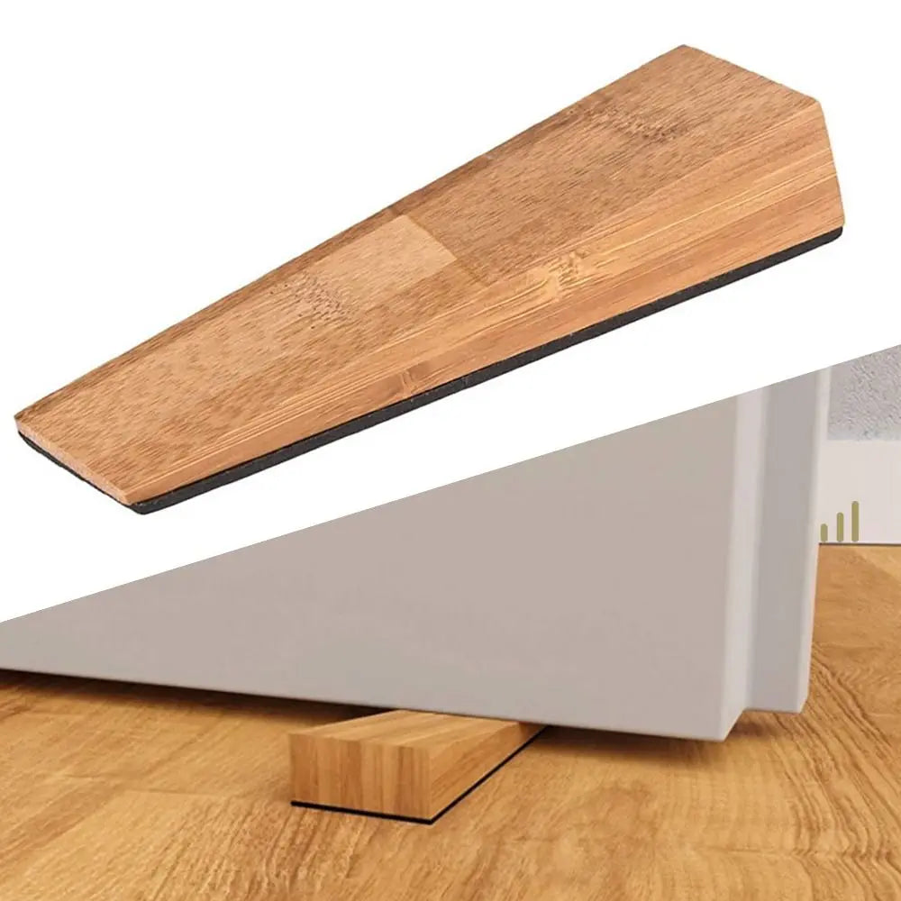 Wooden Door Stopper - No Drilling Required, Wear-Resistant Protection