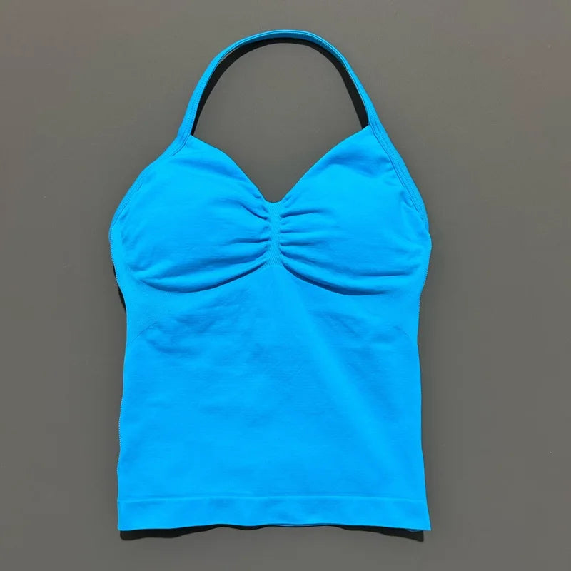 Impact Longline Strappy Sports Bra - Open Back Yoga Tank Top